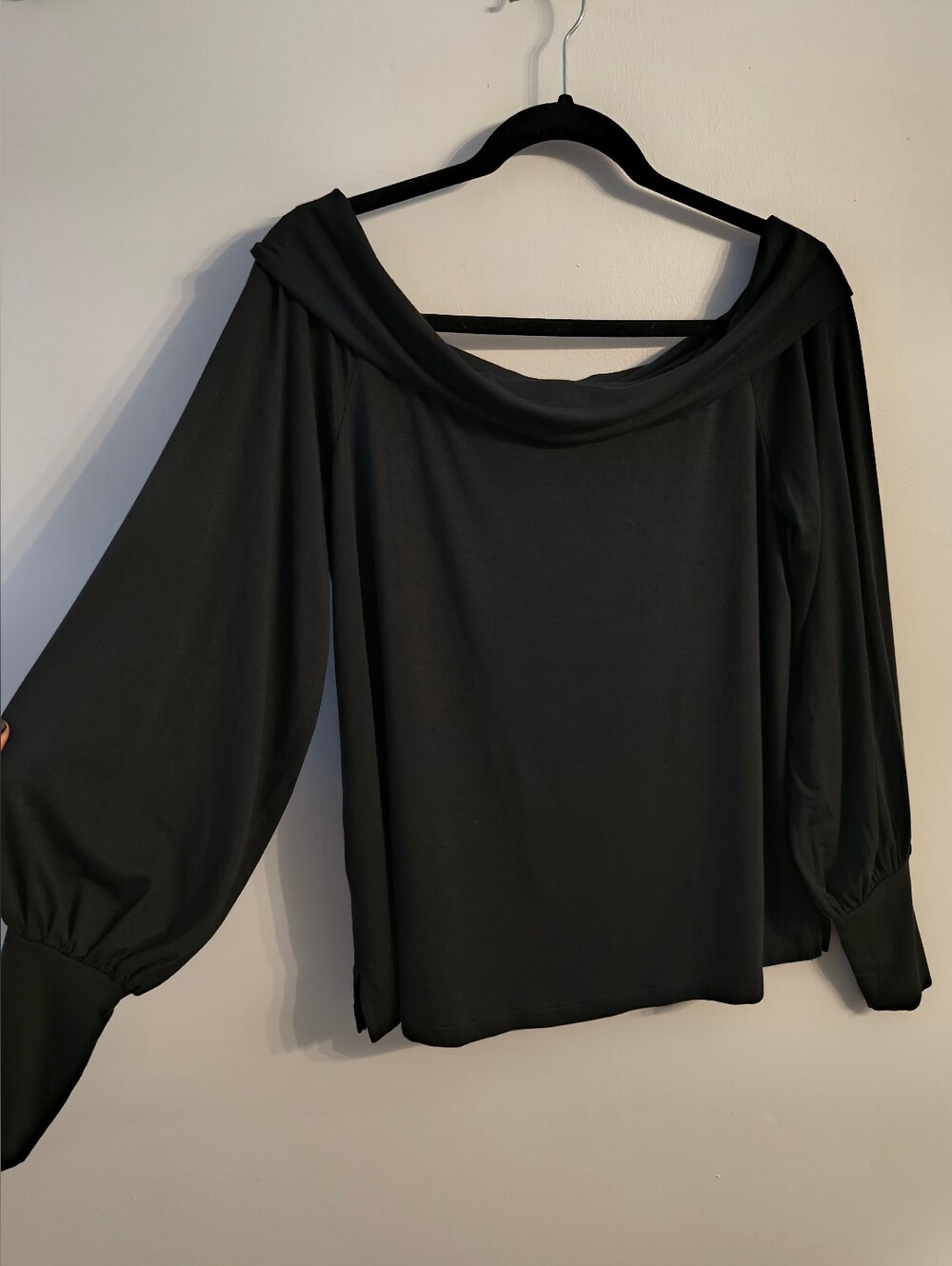 Off-Shoulder Black Women's Top